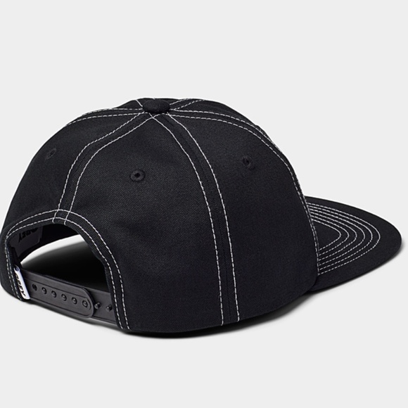 Obey black 100% cotton small logo topstitched cap NWT - Picture 2 of 8